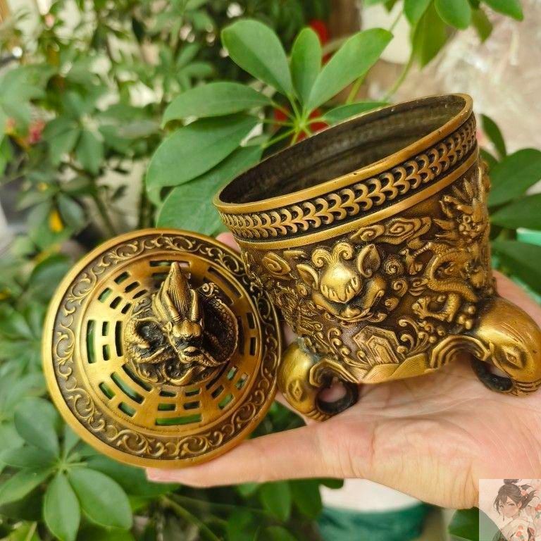三足象耳 三面獅頭薫香炉 九龍聚宝盆香炉 装飾品 工芸品 美術品 置物 三足象耳 三面獅頭薫香炉 九龍聚宝盆香炉 装飾品 工芸品 美術品
