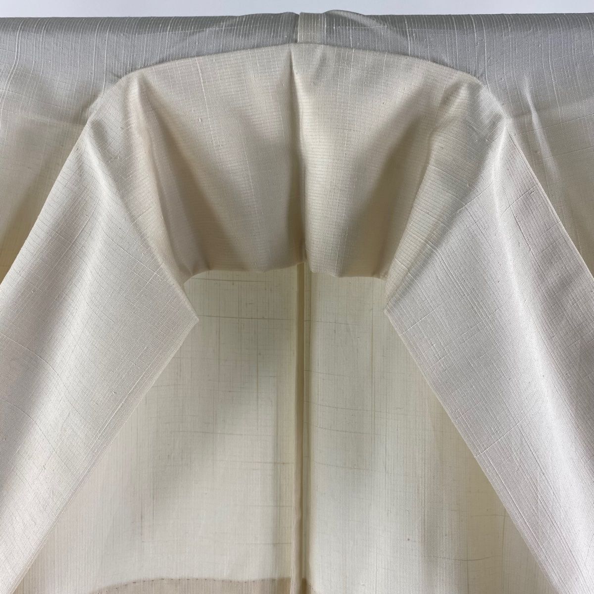 付下げ 身丈161.5cm 裄丈64.5cm M 単衣 青柳 赤城紬地 奇翠 落款 花  