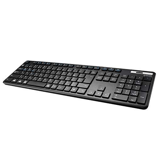 エレコム ワイヤレスキーボード Bluetooth フルキーボード テンキー付 薄型 メンブレン 抗菌 最大3台マルチペ