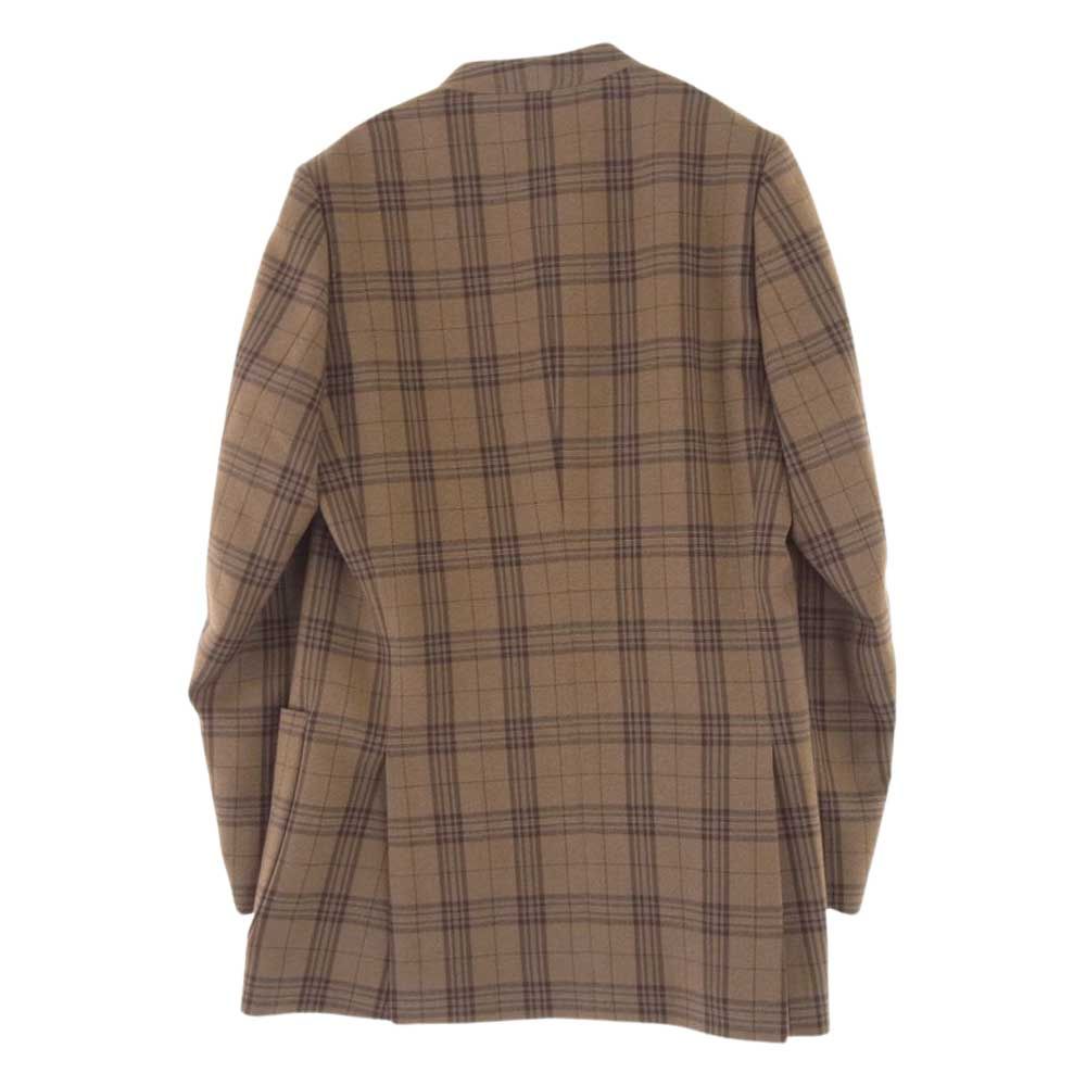 AURALEE オーラリー ジャケット 19AW A9AJ05SC WOOL SERGE CHECK NO COLLAR JACKET ウール サージ  チェック ノーカラー ジャケット ブラウン系 size0【中古】 - メルカリ