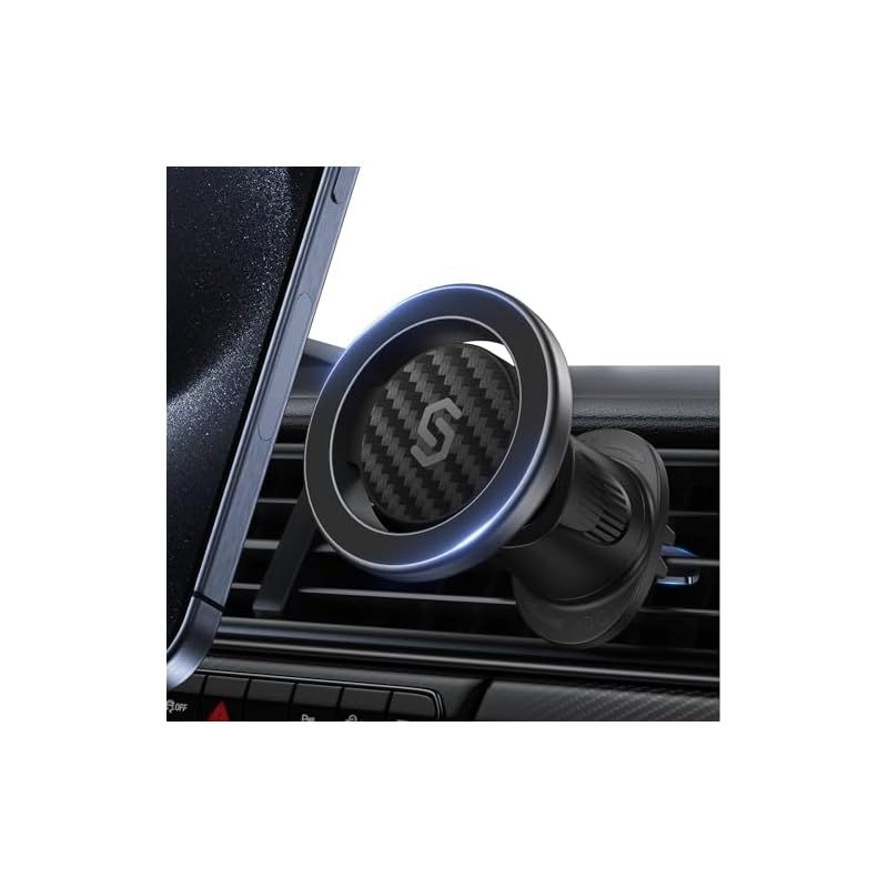 スマホホルダー 車 MagSafe対応 Syncwire【強化金属フック】MagSafe車載 エアコン吹き出し口用 マグネット 車載スマホホルダー 車スマホスタンド 落下防止 360度回転 iPhone 16 15 14 13 12 SE Samsung  0