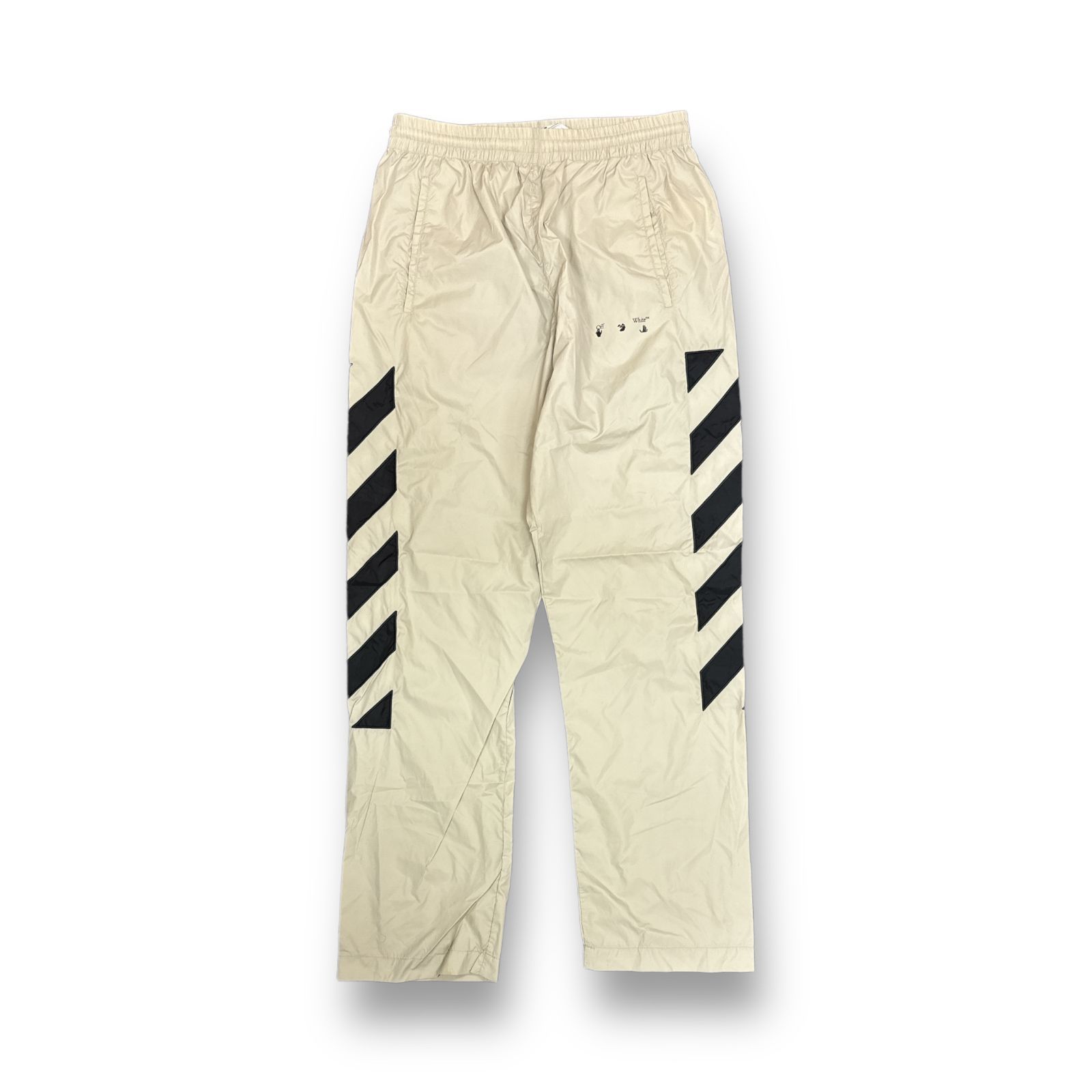 定価74800円 OFF-WHITE DIAG NYLON TRACK Trousers ナイロントラックパンツ イージパンツ オフホワイト  OMCJ001F21FAB001 ベージュ M 64906A6 - メルカリ