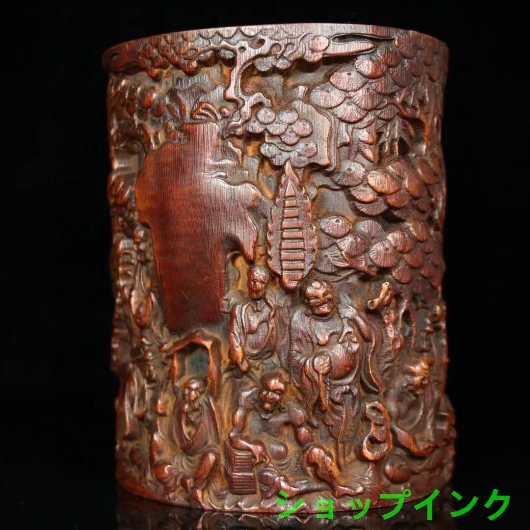手作り 竹彫り十八羅漢筆箱 文房置物·案頭 手作り 竹彫り十八羅漢筆箱 文房置物・案頭 - メルカリ