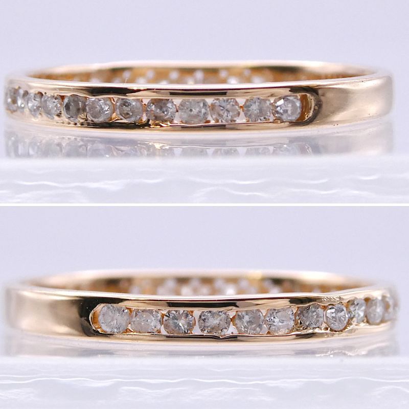 リング K18 ダイヤモンド0.34ct 16号 ハーフダイヤ以上 