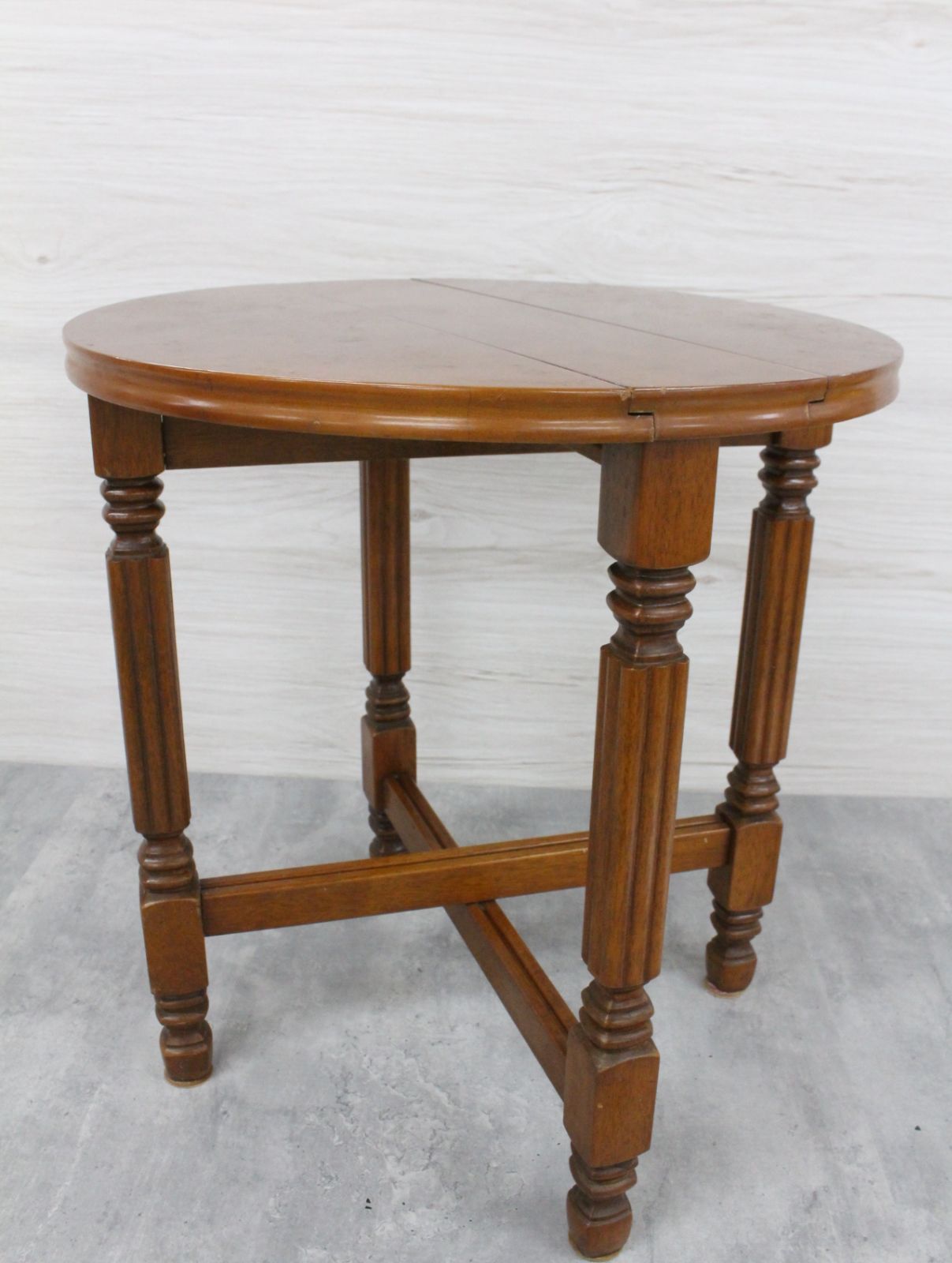 英国アンティーク木製ゲートレッグテーブル/ダイニング机バタフライ(91