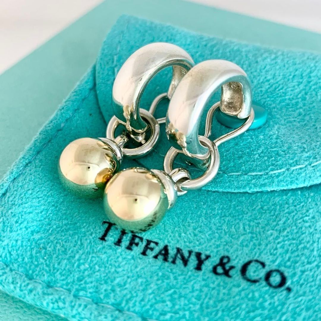 オールドティファニー ボール ダングル イヤリング 925 750 SX5e