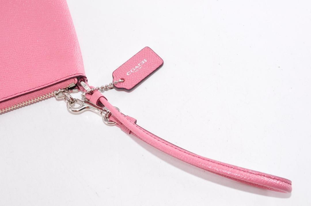 未使用 COACH コーチ ポーチ 小物入れ レザー 革 ピンク