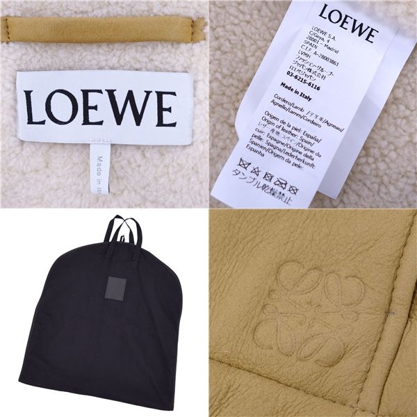 美品 ロエベ LOEWE ムートンジャケット シアリング ショート丈 フード  