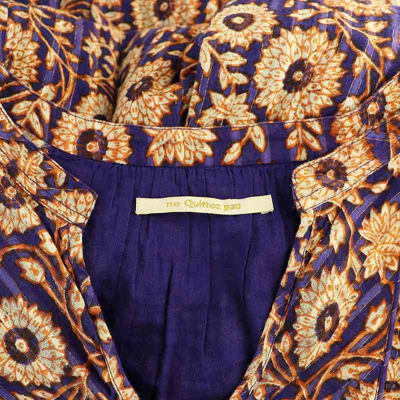 ヌキテパ NE QUITTEZ PAS! OTTON LUREX STRIPE FLOWER PRINT