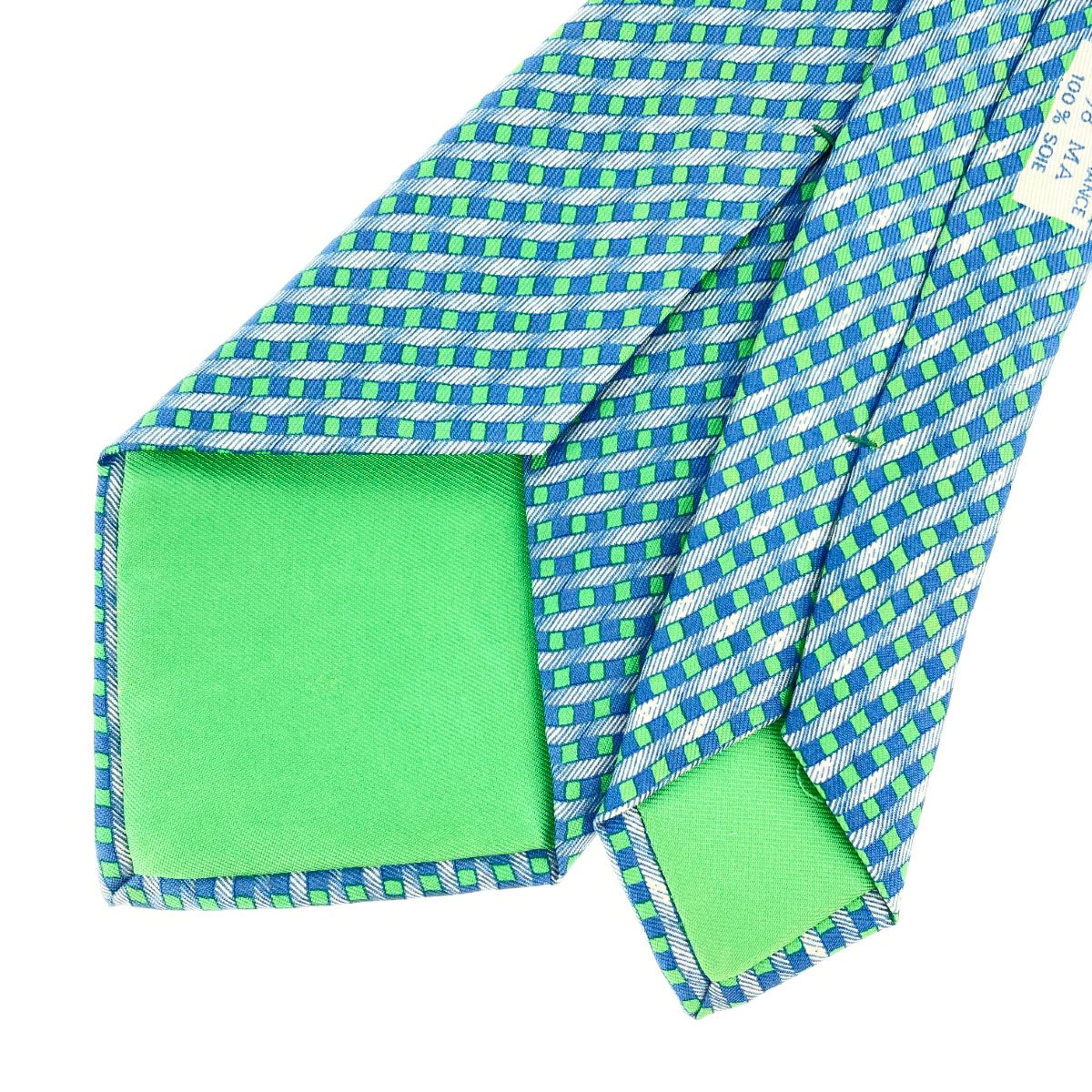 美品 エルメス HERMES ネクタイ シルクツイルタイ 総柄 シルク100