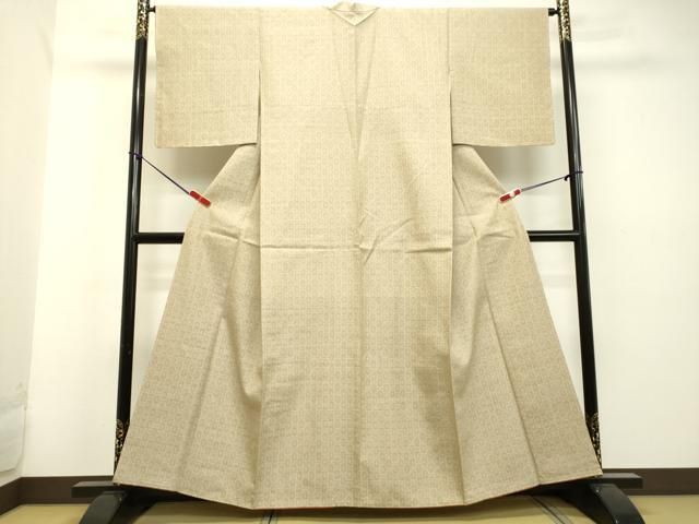 平和屋本店□超希少 日本工芸会正会員 秋山眞和 綾の手紬 訪問着 手織  