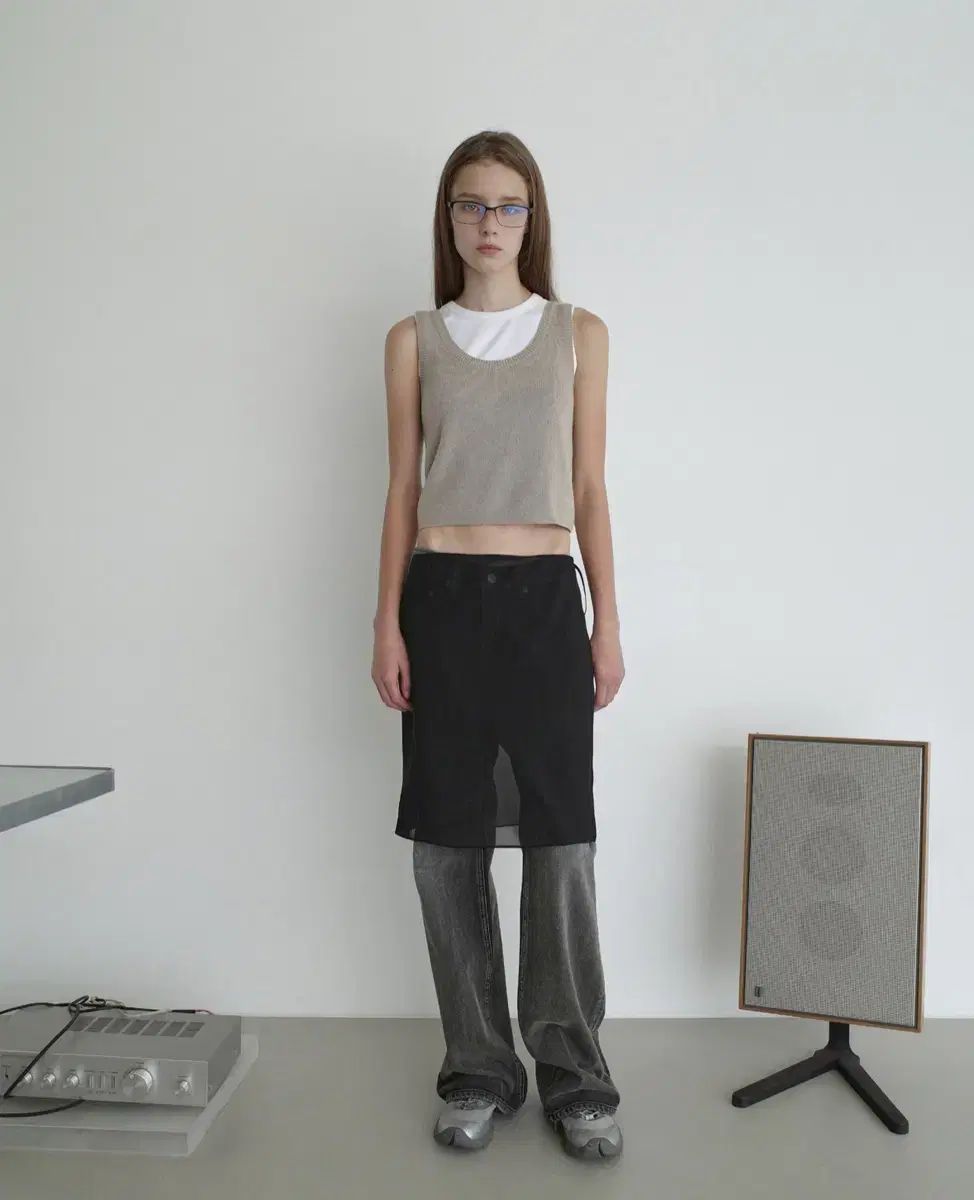 ブルネロクチネリ フラワー レイヤードカーディガン サマーニット