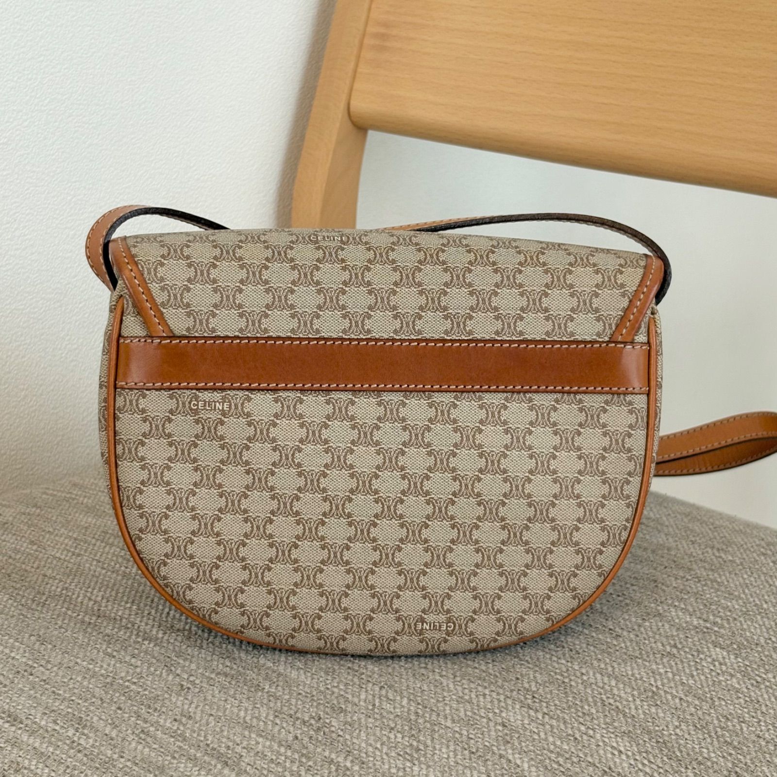 極美品】セリーヌ マカダム ショルダー バッグ トリオンフ 斜め