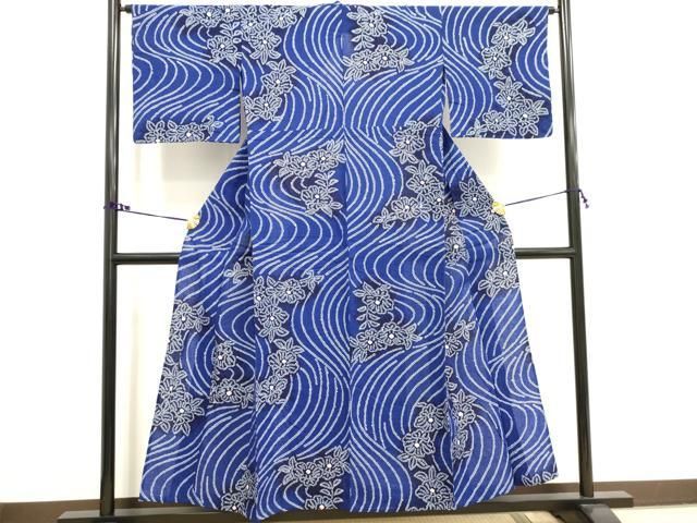 浴衣　有松鳴海絞り　伝統工芸品　流水花文　綿　逸品 工芸絞り】有松絞 ”桜” 浴衣地【伝統的工芸品 有松鳴海絞】 – きものKUREHA