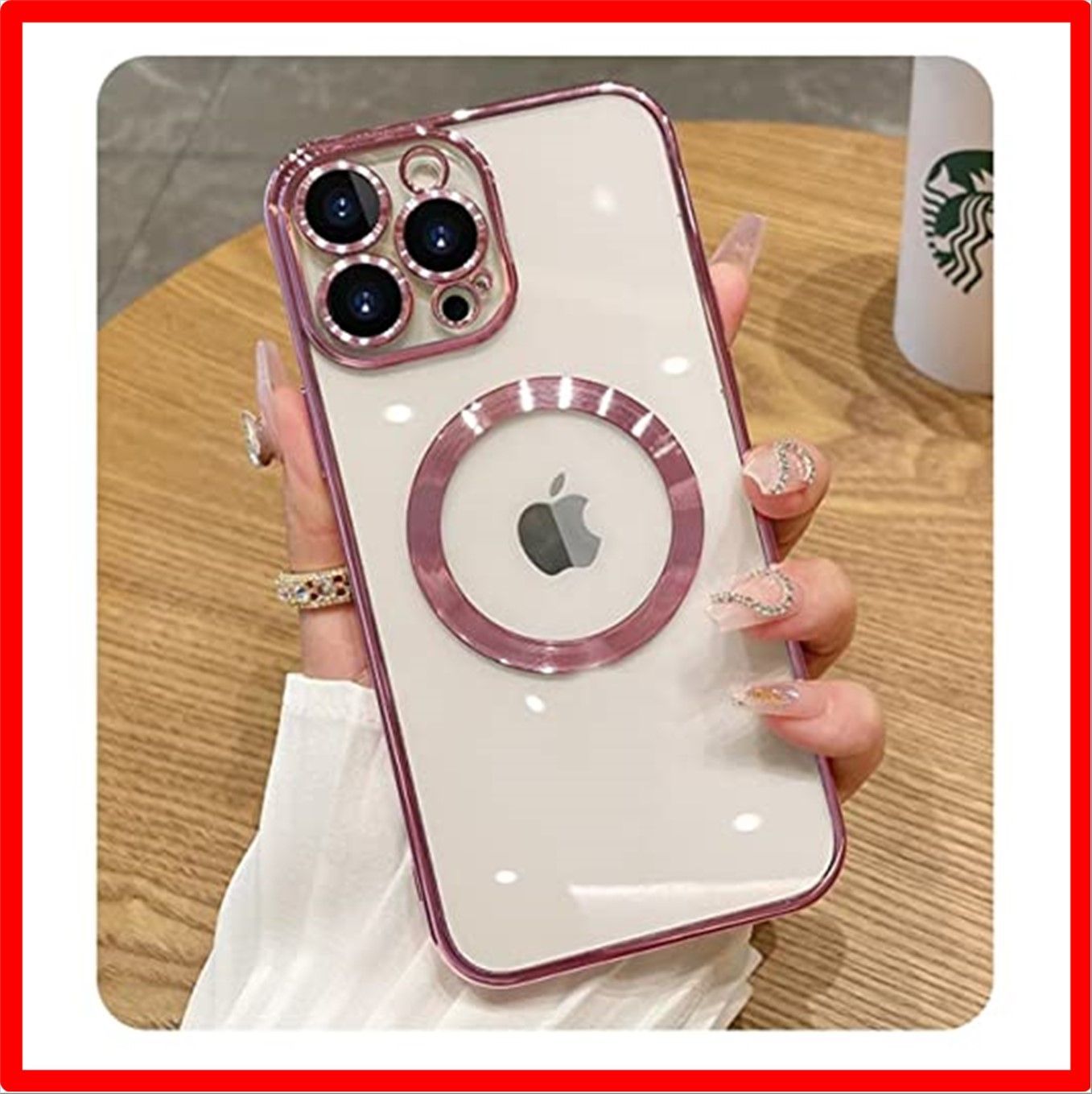セール中 iPhone 15 Pro 用_ピンク WTAIYUNレンズ保護+スタンド一体iPhone 15 Pro 用 ケース MagSafe  対応 米 0 Plus iPhone 用 ケース Fengyue 対応 | MagSafe ワイヤレス充電 アイフォン - 1 ProFengyue