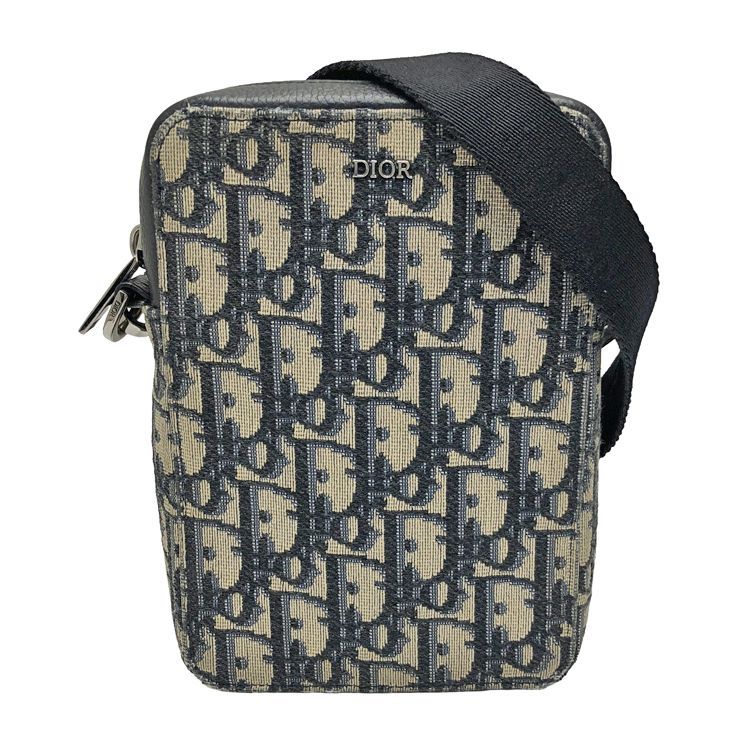 ディオール オブリーク ショルダーバッグ ネイビー ベージュ Christian Dior クリスチャンディオール オブリーク ジャカード