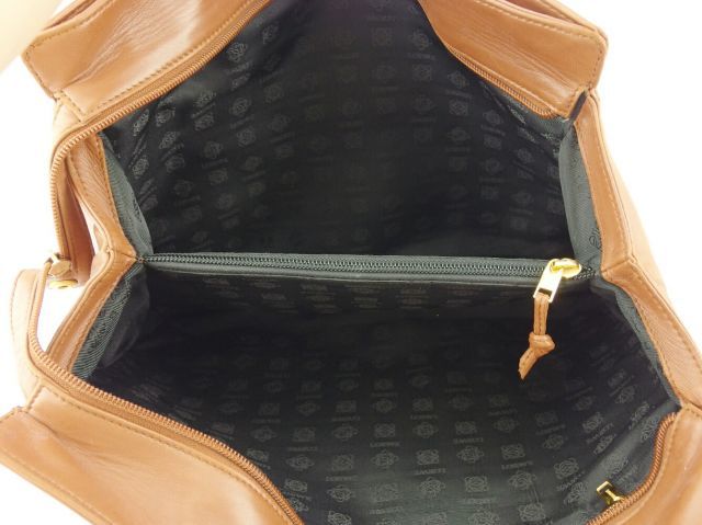 ロエベ トートバッグ トート ショルダーバッグ レディース メンズ アナグラム ブラウン ゴールド ナッパレザー LOEWE T19592