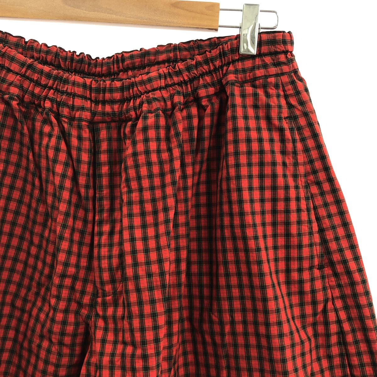 BLACK COMME des GARCONS | ブラックコムデギャルソン | 2019SS | 製品加工 ドローストリング バルーン ワイド イージー パンツ | 総裏地 | XL | レッド|ブラック | メンズ