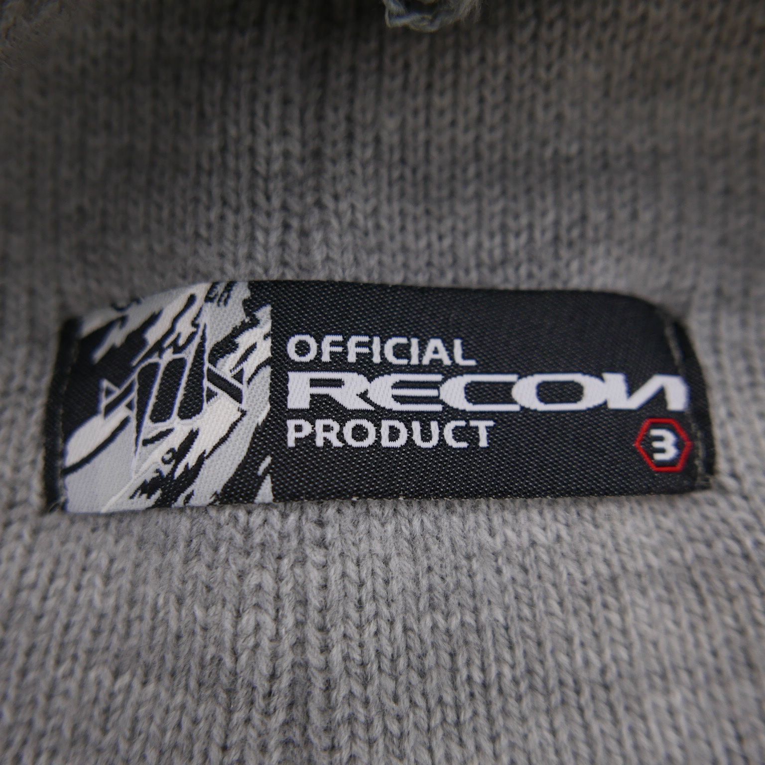 RECON リーコン ツバ付き 赤ライン ニットキャップ 帽子 ニット帽 GRAY