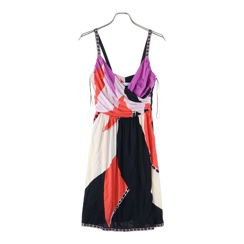 EMILIO PUCCI エミリオプッチ 総柄 バイカラーデイドレス シルク レディース マルチカラー 91RL40