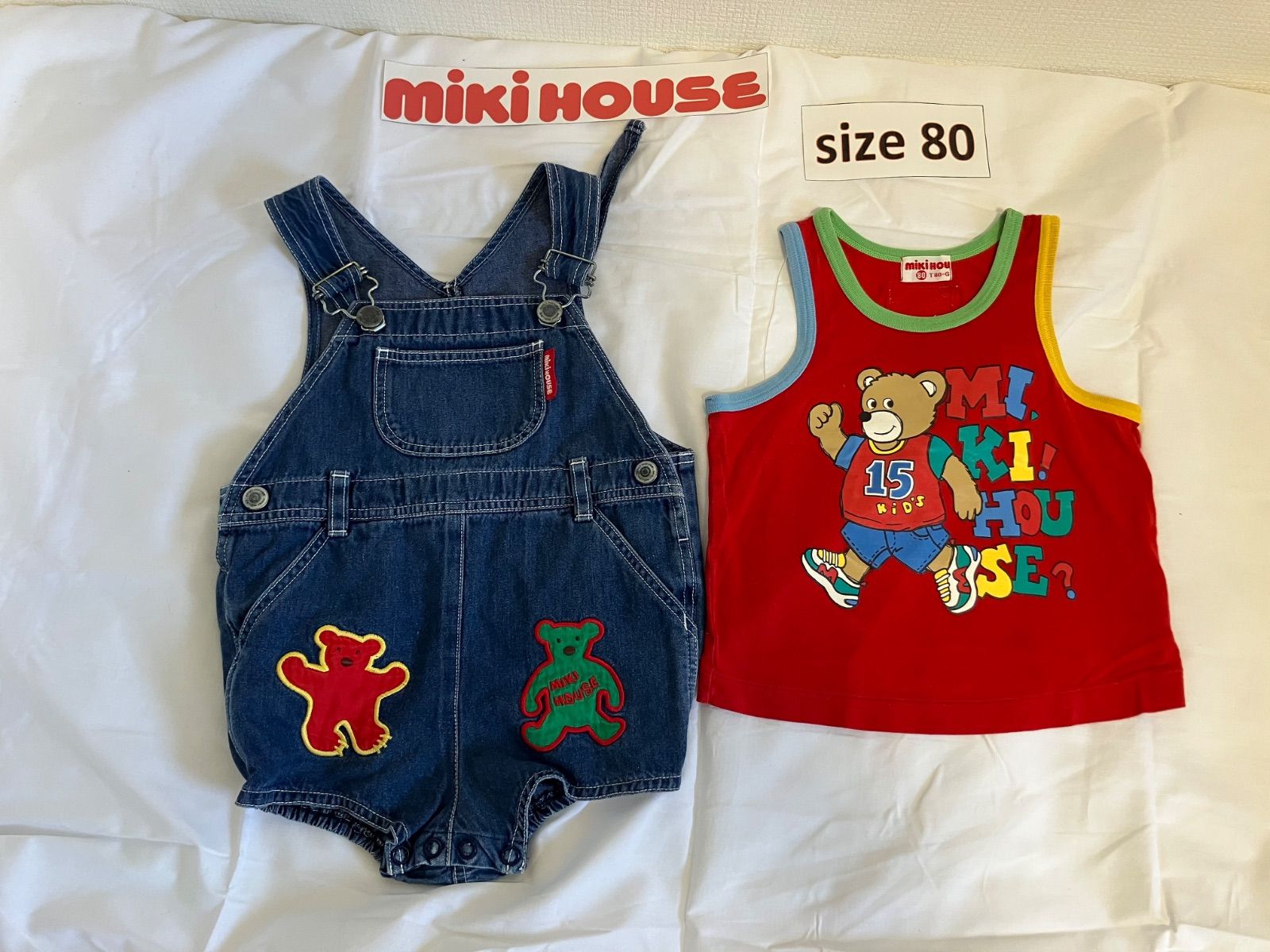 238ミキハウスmikihouse8085size 昭和レトロセット ダルマオール