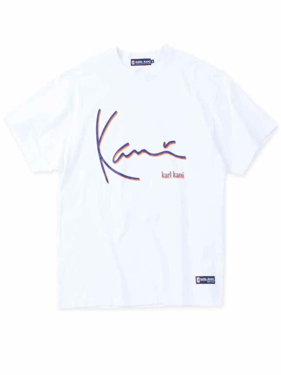 プリントTシャツ ロゴ 大きいサイズ メンズ KARL KANI カールカナイ ロゴ お洒落 クルーネック C060302-08 ホワイト
