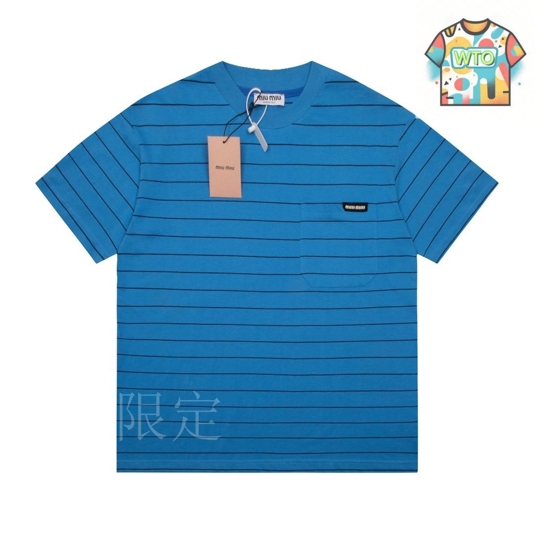 MIU MIU 半袖ストライプTシャツ MIU MIU 半袖ストライプTシャツ Miu Miu ストライプ Tシャツ
