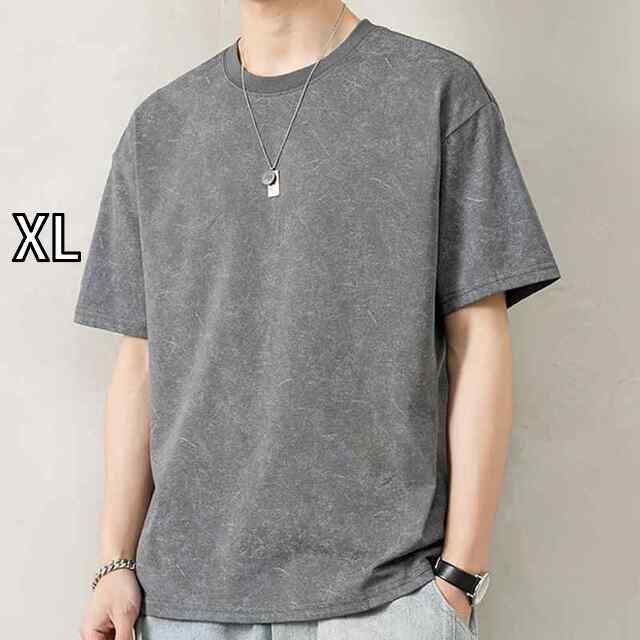 [XL]メンズ ファッション 服 男性用 オシャレ シンプル 大人 かっこいい 大きいサイズ ストリート 紳士服 厚手 半袖 T シャツ 夏 半袖 T シャツ ゆったり カジュアル トップス