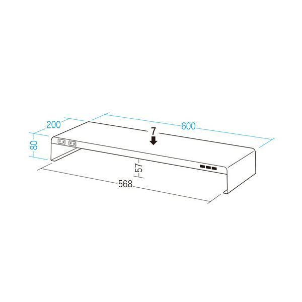USBポート付机上ラック