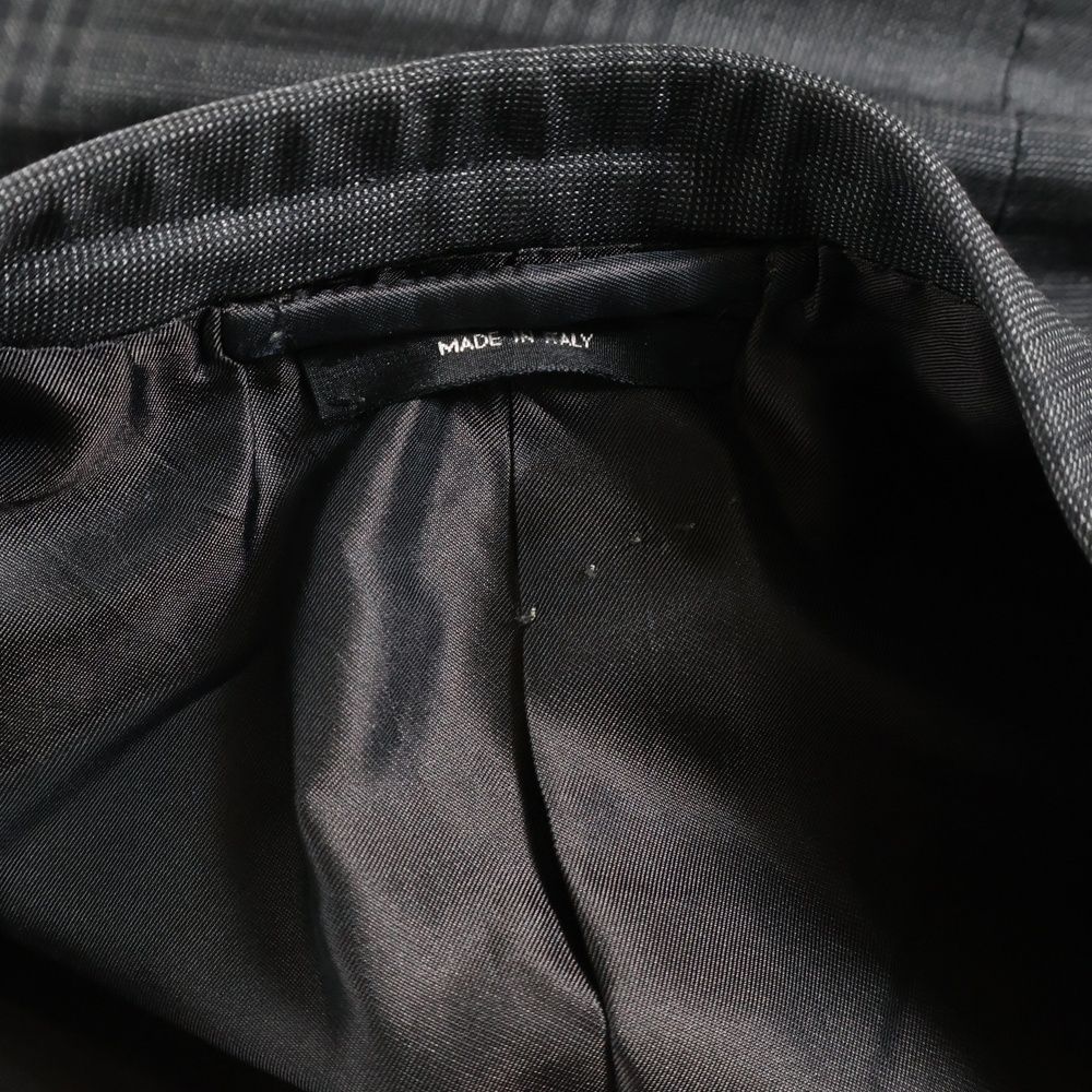 TOM FORD トムフォード セットアップスーツ チェック総柄 シルク ウール 2B ピークドラペル テーラードジャケット ノータック スラックスパンツ グレー 316R11 21YL4C KANDAIZUMI_COM