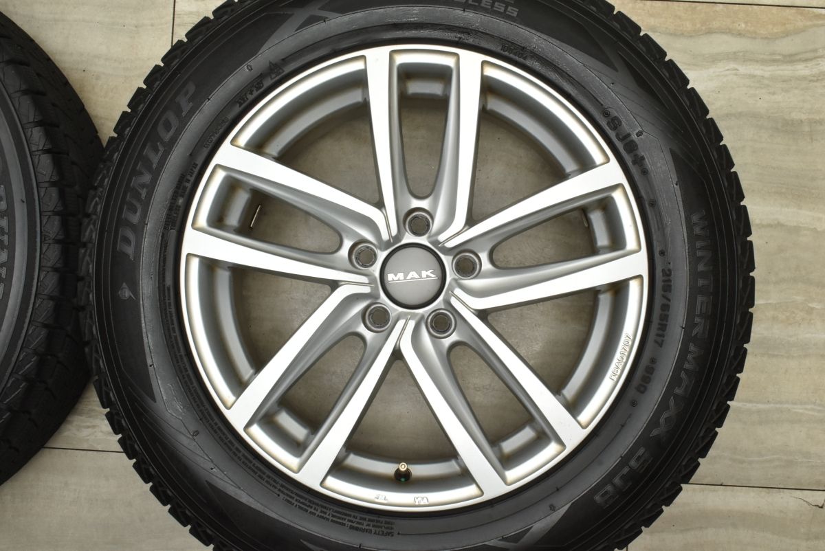 品質保証！ 交換用に MAK 17in 7J 40 PCD112 ダンロップ ウィンターマックス SJ8 215|65R17 VW ティグアン ホイールのみ販売