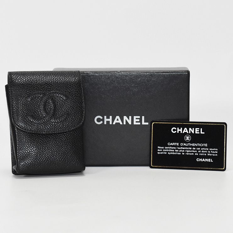 ABランク】CHANEL シャネル シガレットケース キャビアスキン A13511 タバコ 煙草 たばこ 黒 ブラック レザー カーフ - メルカリ