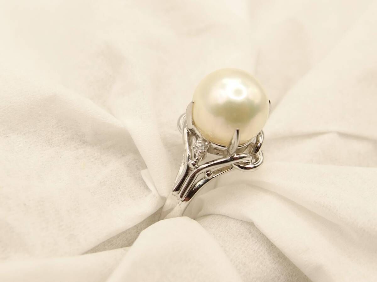 Pt900 パール8mm D0.03ct 11.5号 リング - メルカリ
