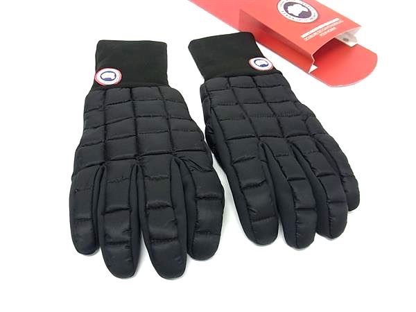 CANADA GOOSE カナダグース ナイロン 手袋 グローブ 防寒具 メンズ ブラック系 FJ7559