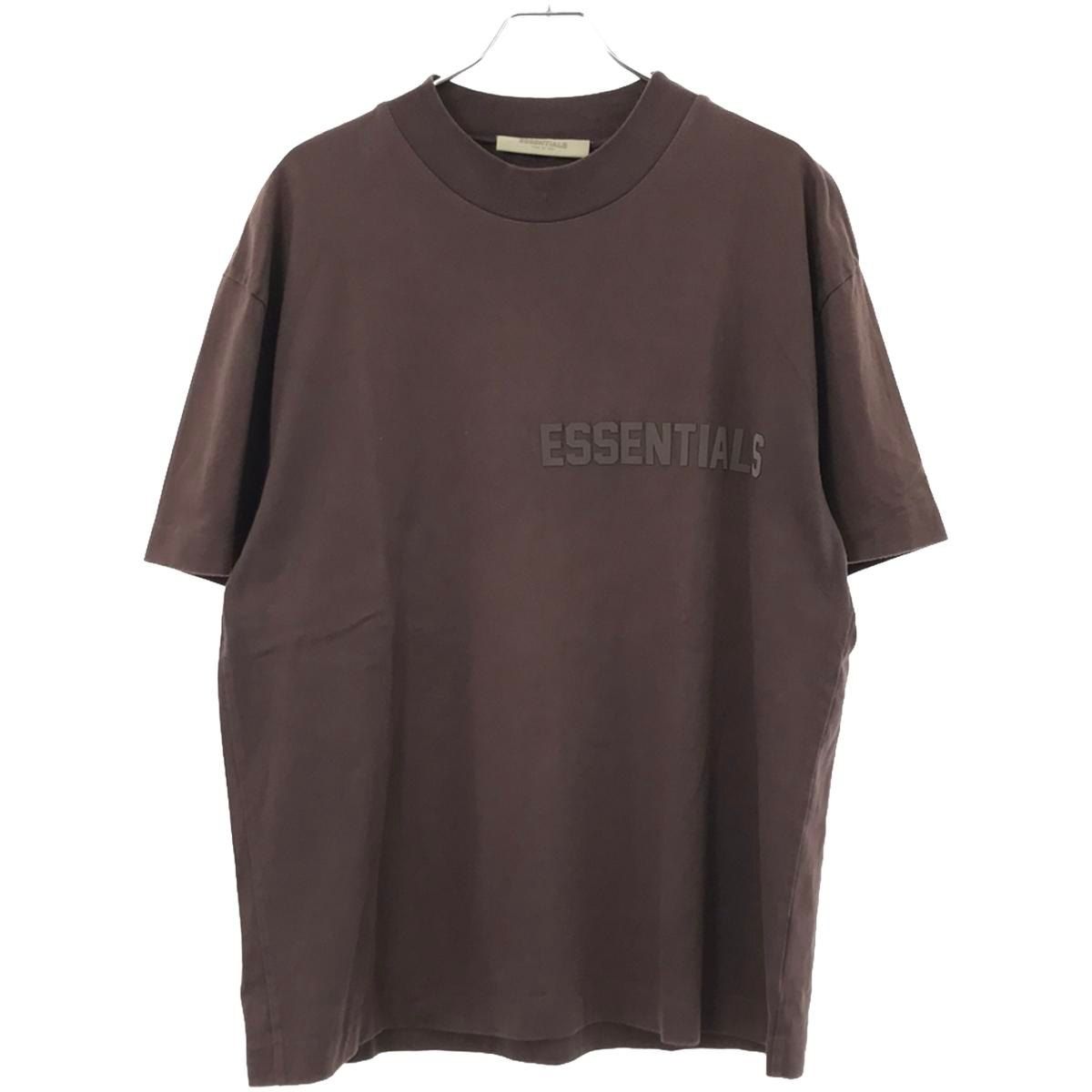 ESSENTIALS FEAR OF GOD エッセンシャルズ フィア オブ ゴッド ラバーロゴプリントTシャツ  ブラウン M