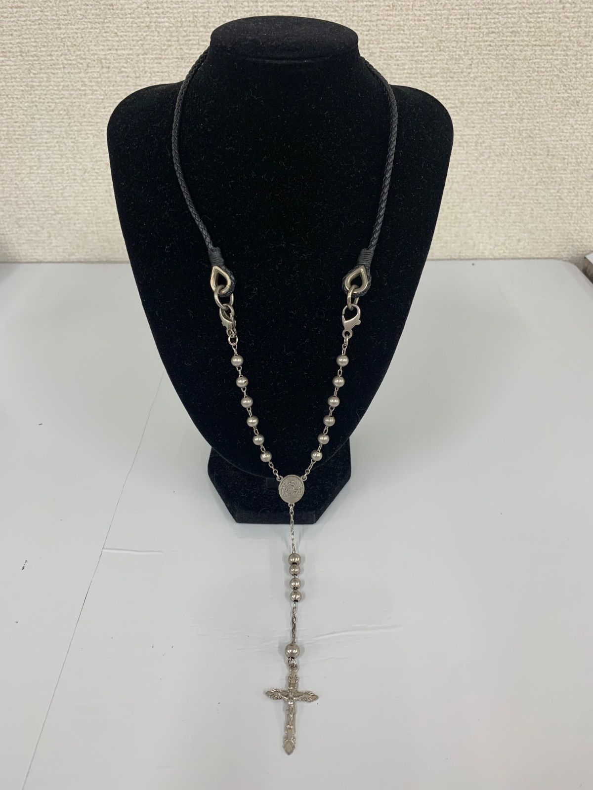 訳有】ドルチェu0026ガッバーナ Du0026G シルバーネックレス コルノ ラインストーン