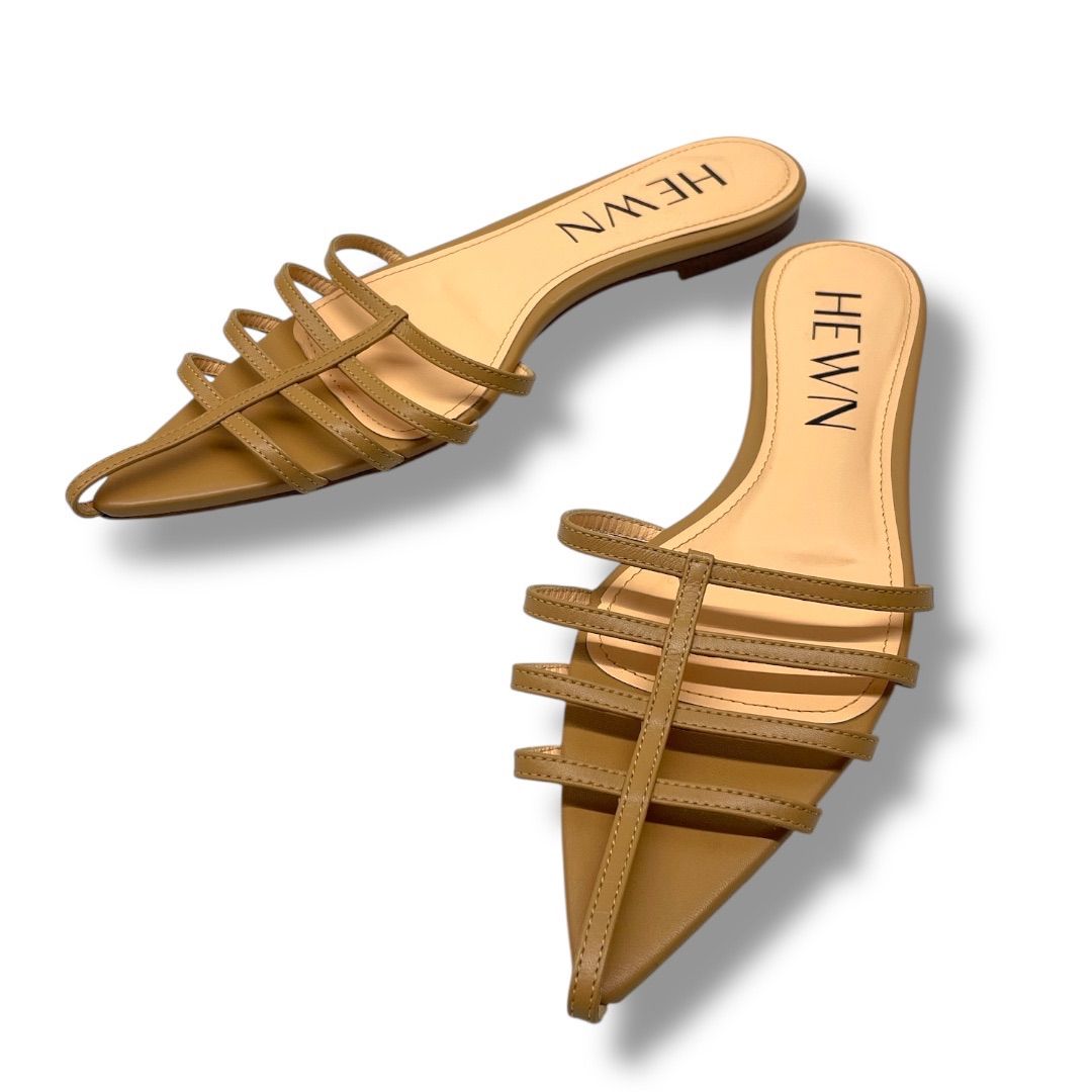 HEWN ヒューン Pointed strap mules フラットサンダル38 サンダルPointed strap mules | HEWN (Women