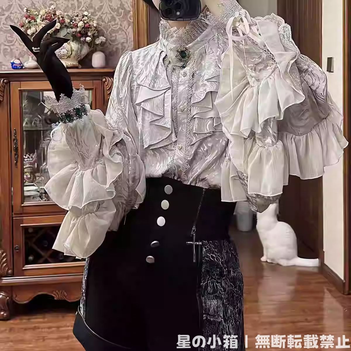 コスチューム・コスプレ 新作 暗黒系ゴシック 姫袖ブラウス 蝙蝠袖 