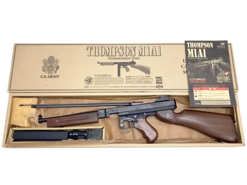 東京マルイ/トンプソンM1A1/完動品/室内使用のみ/美品 ☆【木製ストックつき！！】 東京マルイ製のTHOMPSON（トンプソン
