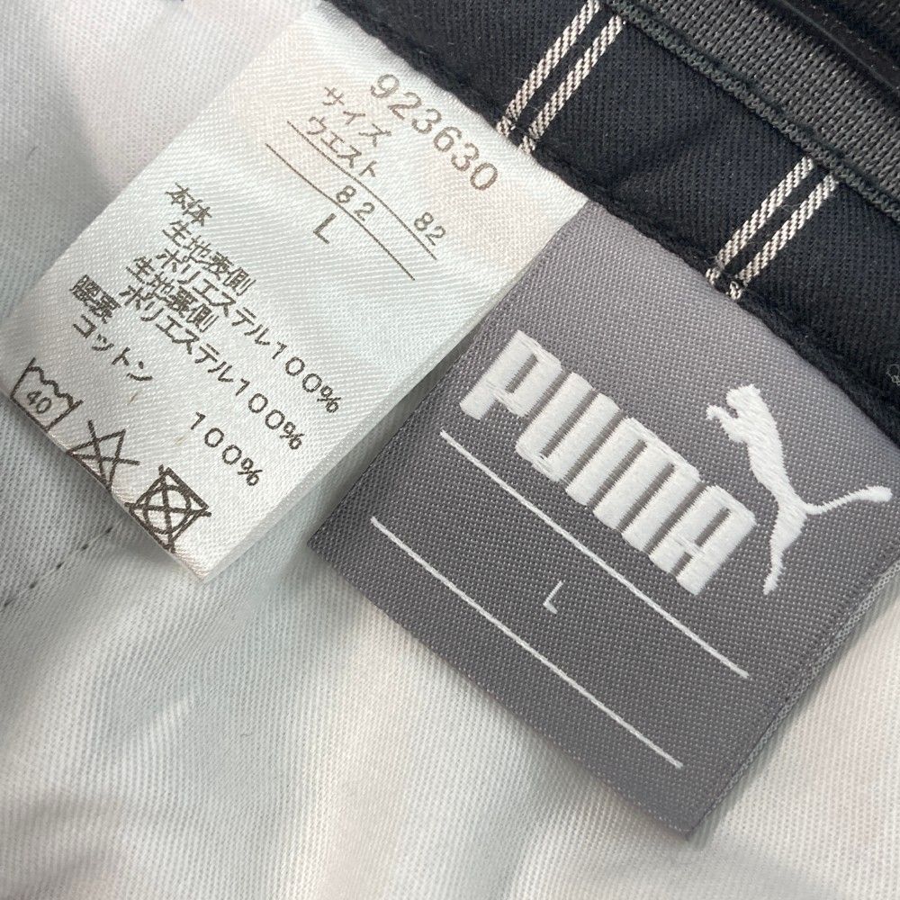 サイズ：L PUMA GOLF プーマゴルフ 裏起毛パンツ グレンチェック柄