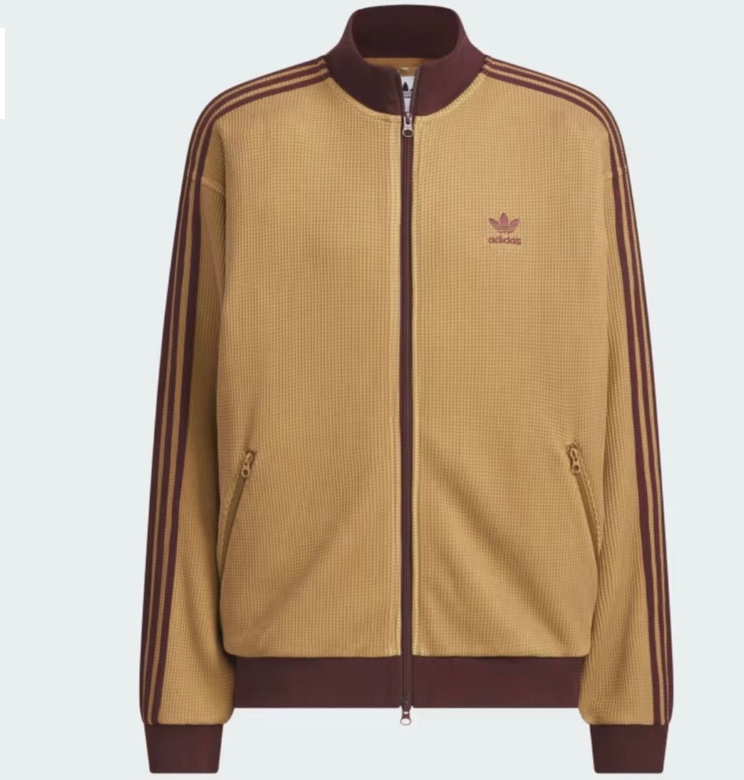 海外限定カラーL⭐️adidas ワッフル ニットトラックトップ ブラウン×マロン 海外限定カラーM⭐️adidasワッフル ニットトラックトップ