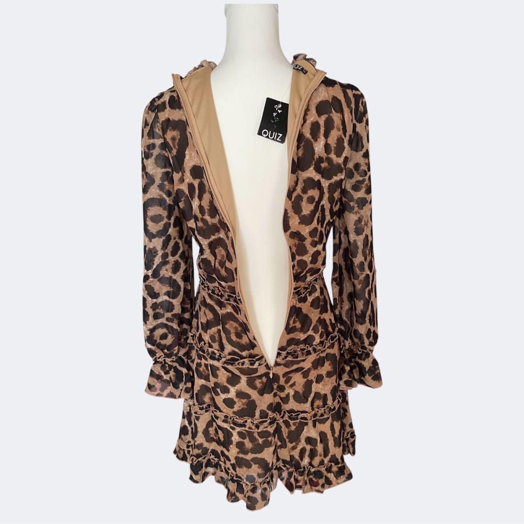 秋冬レオパード柄ブラウンアニマル