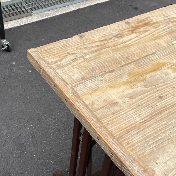 ビンテージ ダイニングテーブル ビクターミシン台 古材 ワークデスク
