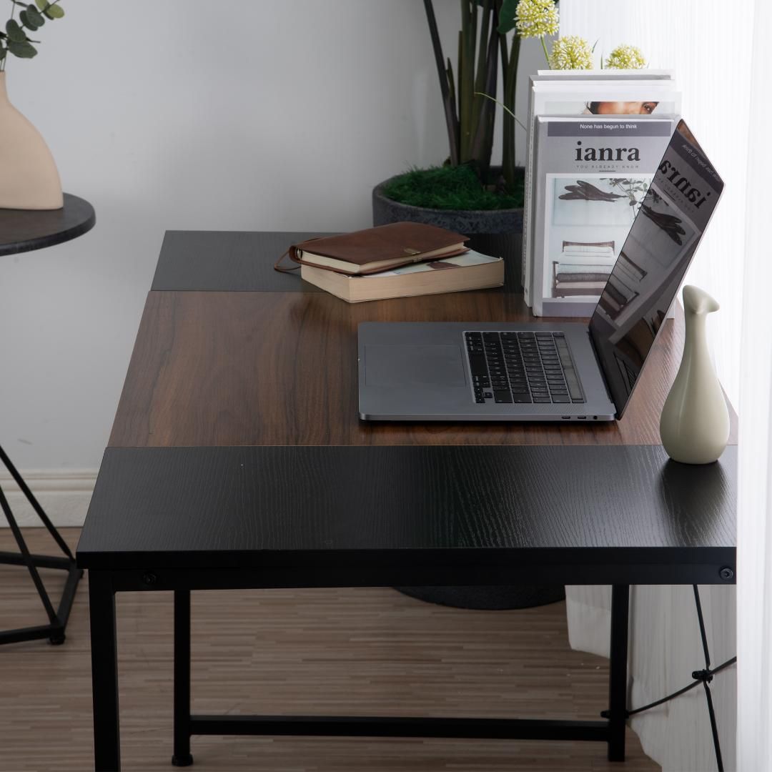 オファー 【2個セット】【ブラック+ラスティック】パソコンデスク