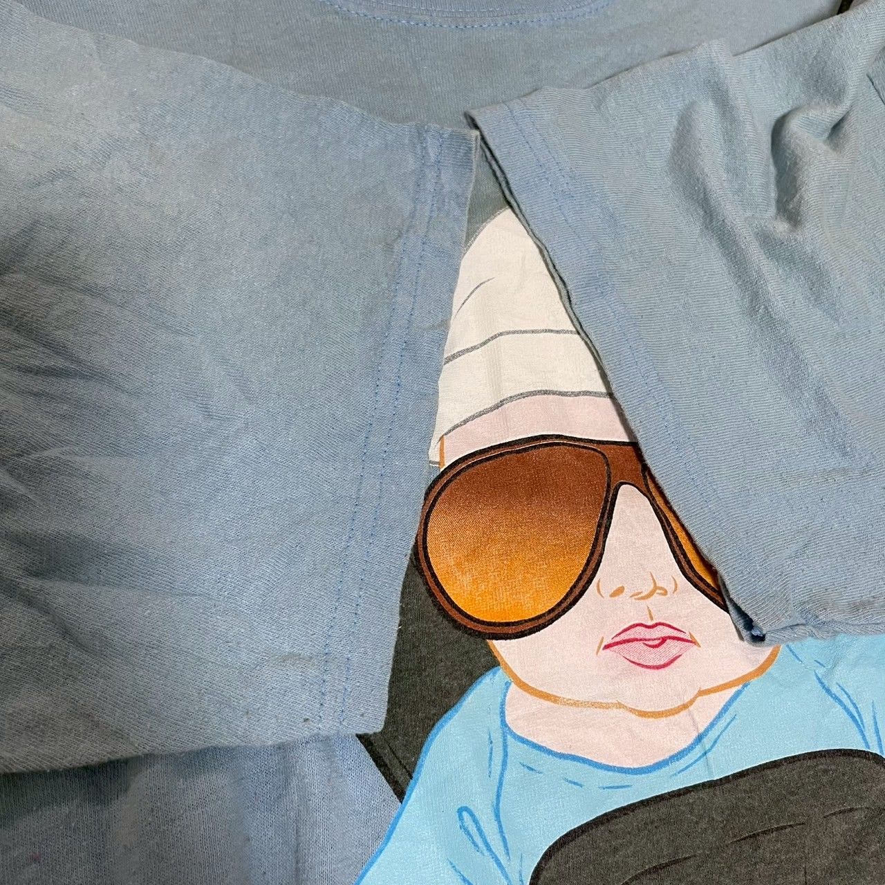 anvil Tシャツ 半袖 L ライトブルー ビッグプリント BABY 赤ちゃん