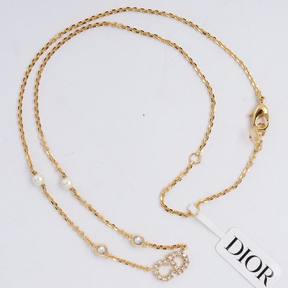 ディオール DIOR ネックレス レディース Clair D Lune ネックレス CD メタル & クリスタル シルバー 新品 プレゼント  正規ラッピング