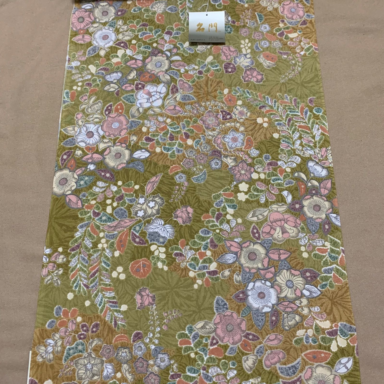 新品★﻿小紋 ポリエステル着尺 反物 リメイク-20 T₋302 反物 着尺 ポリエステル100％ 小紋 未仕立て 着物用