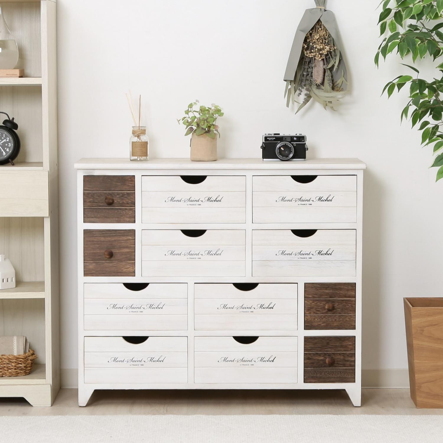 ♪アンティーク調 ４段 チェスト 幅84cm リビング収納 収納家具 北欧 レトロ