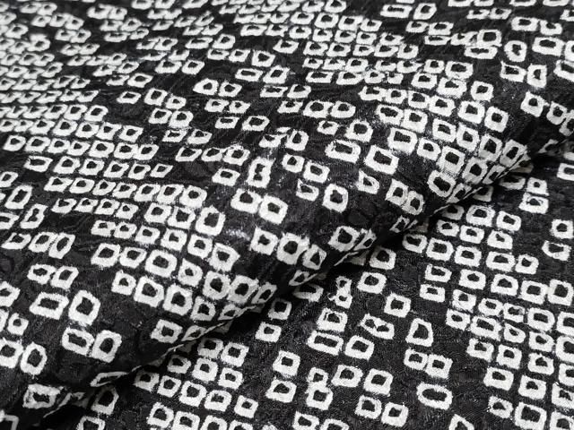 平和屋着物●男性　小紋　絞り　縞　黒地　CAAY9502th 平和屋本店□極上 男性 小紋 総絞り よろけ縞 黒地 逸品 CYAA1842s5