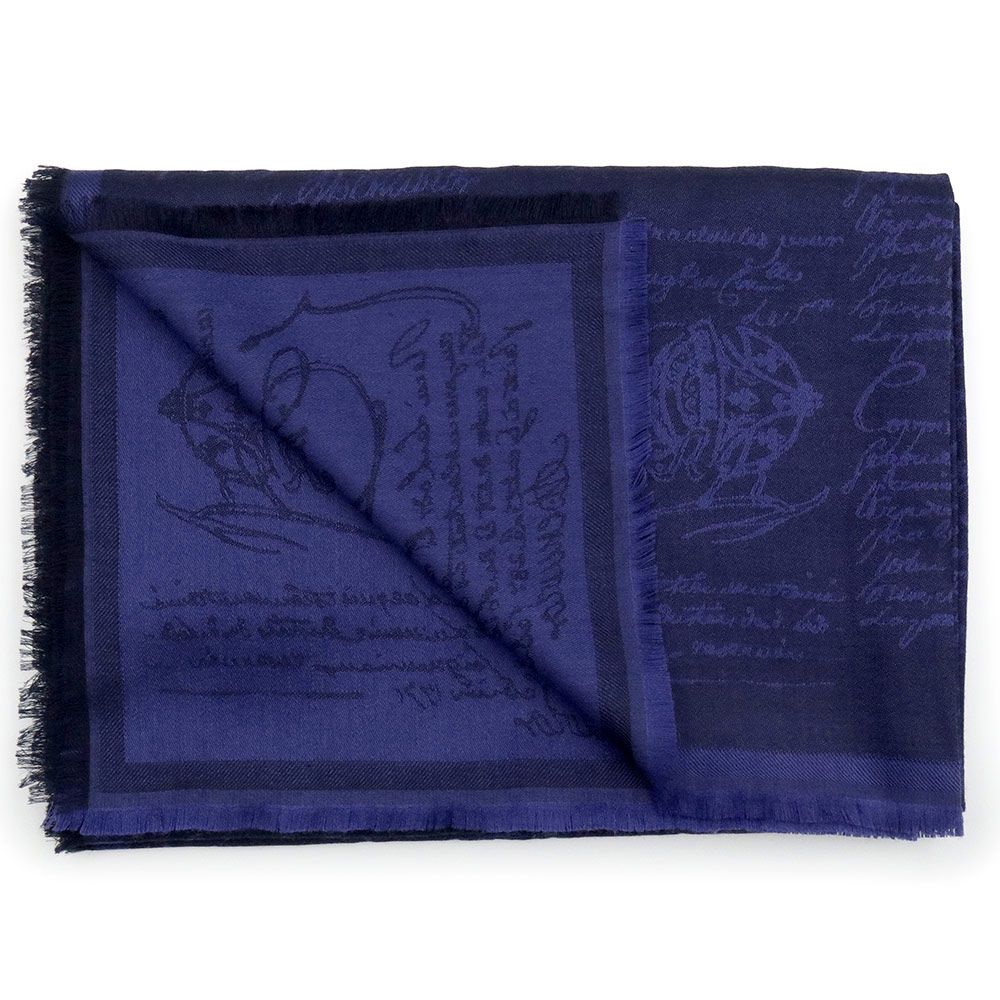 Berluti/ベルルッティ カリグラフィー カシミヤ シルク混 大判ストール